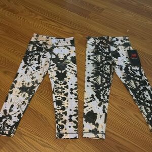 Girls pair of tie dyed new balance leggings nwt sz 4
